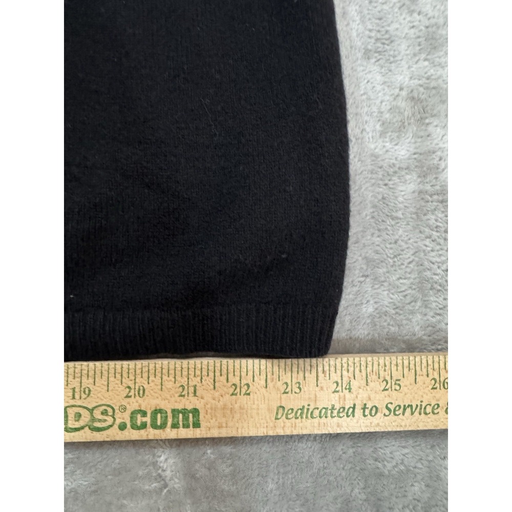VTG Eddie Bauer AKA Sweater Mens XL Black Lambswool‎ Henley Banded Bottom - Picture 10 of 13